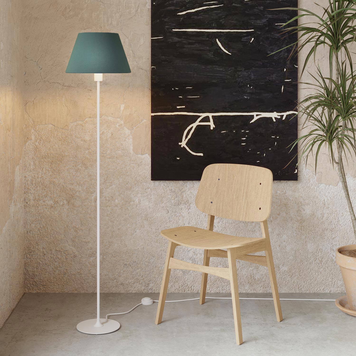 Paralume Impero M in tessuto per lampada da tavolo o applique con attacco E27 - Made in Italy - Teletta azzurro severo