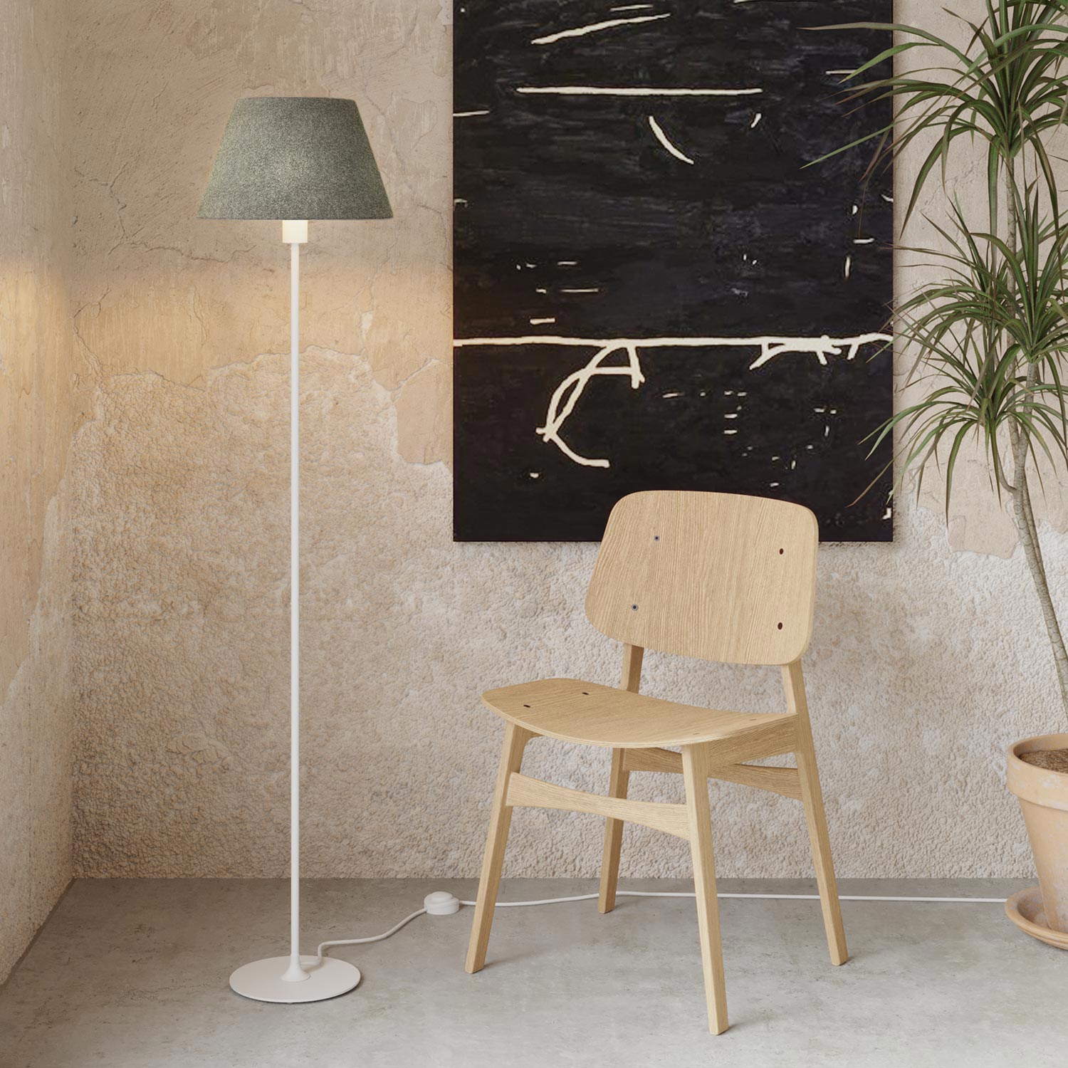 Paralume Impero M in tessuto per lampada da tavolo o applique con attacco E27 - Made in Italy - Lana grigio scura