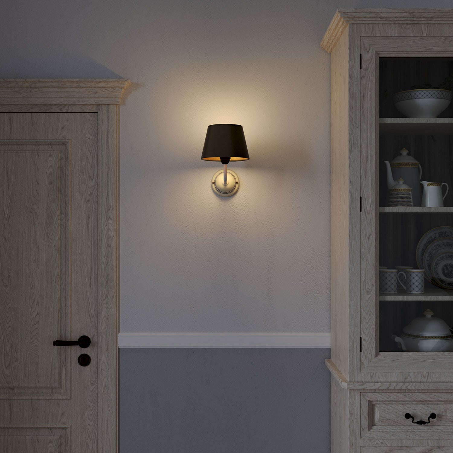 Paralume Impero con attacco E27 per lampada da tavolo o applique - Made in Italy - Cinette nero