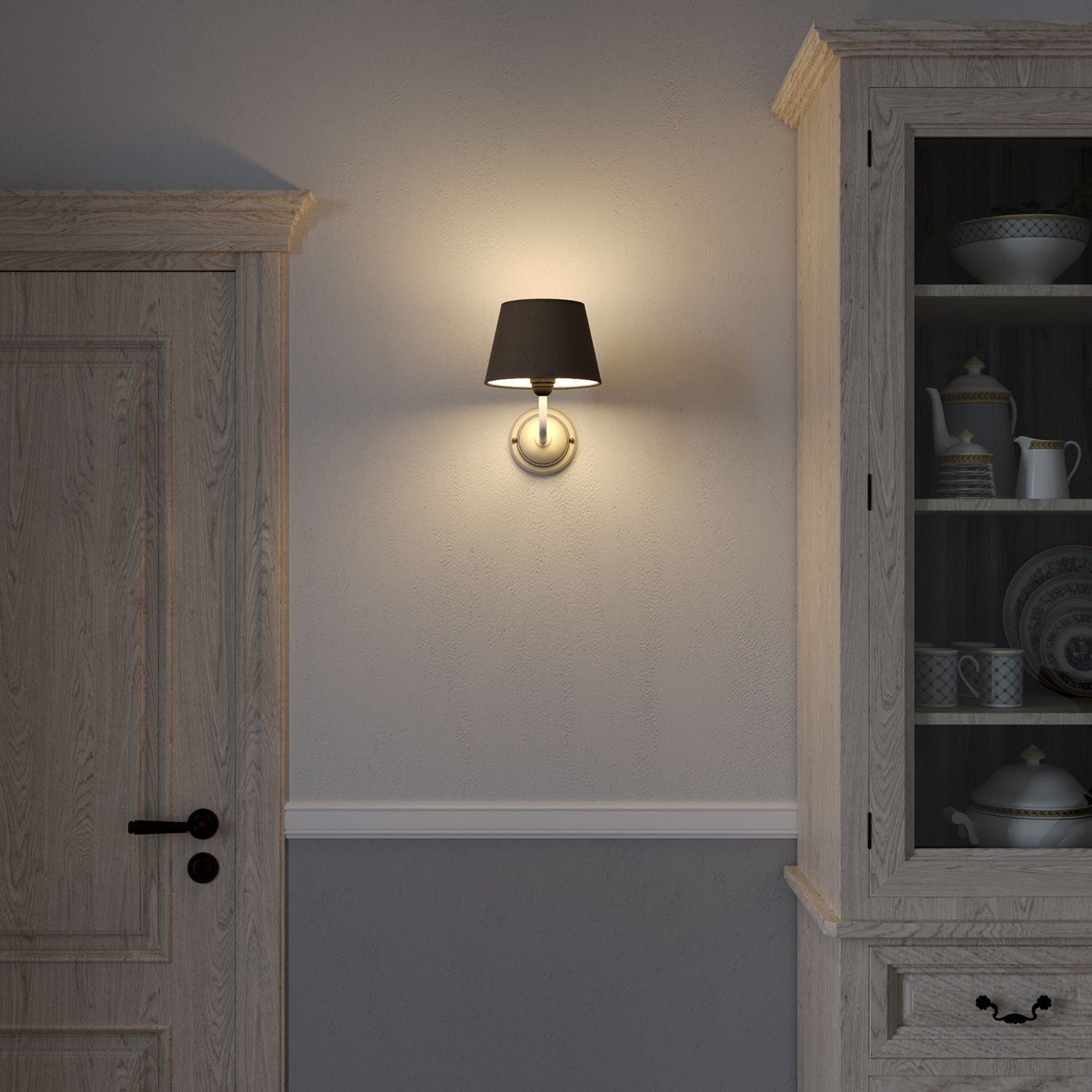 Paralume Impero con attacco E27 per lampada da tavolo o applique - Made in Italy - Teletta antracite