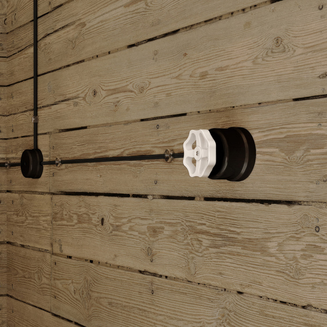 Interruttore/Deviatore in porcellana nero con manopola Bianco