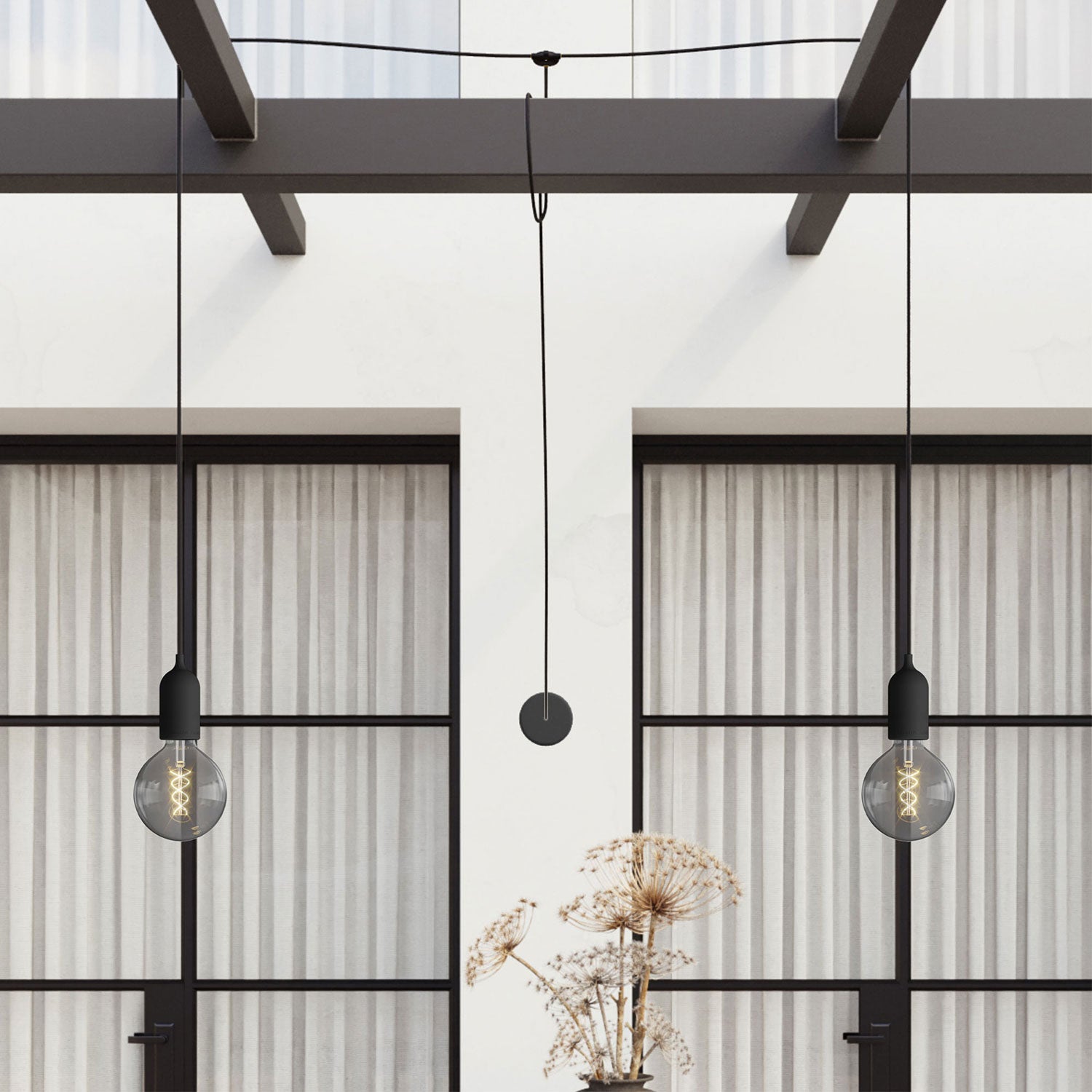 T-Snake Modulair Lampada da esterno IP65 a 2 luci con rosone - Nero