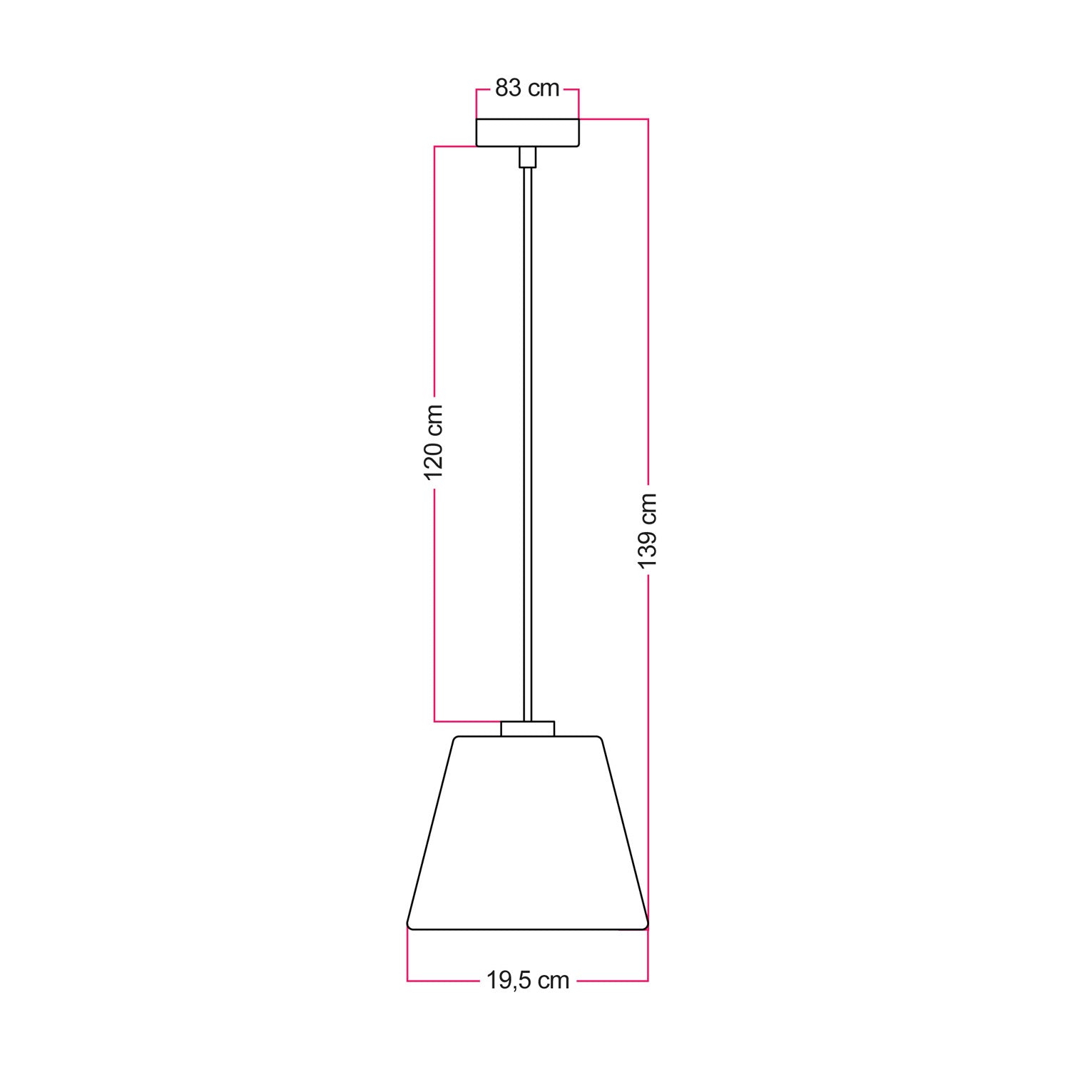 Lampada a sospensione con lampadina Ghost a cono trasparente - Bianco