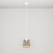 Lampada a sospensione con lampadina Ghost a cono smoky - Bianco