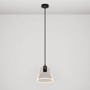 Lampada a sospensione con lampadina Ghost a cono trasparente - Nero