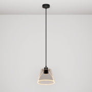 Lampada a sospensione con lampadina Ghost a cono smoky - Nero