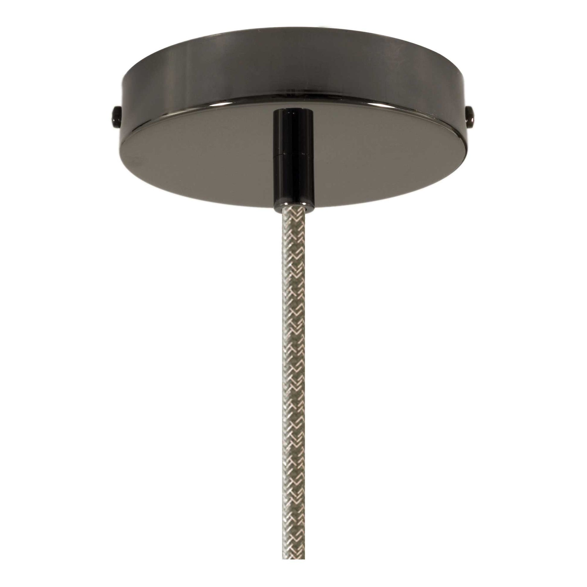 Lampada a sospensione completa di cavo tessile e finiture in metallo - Nero perla