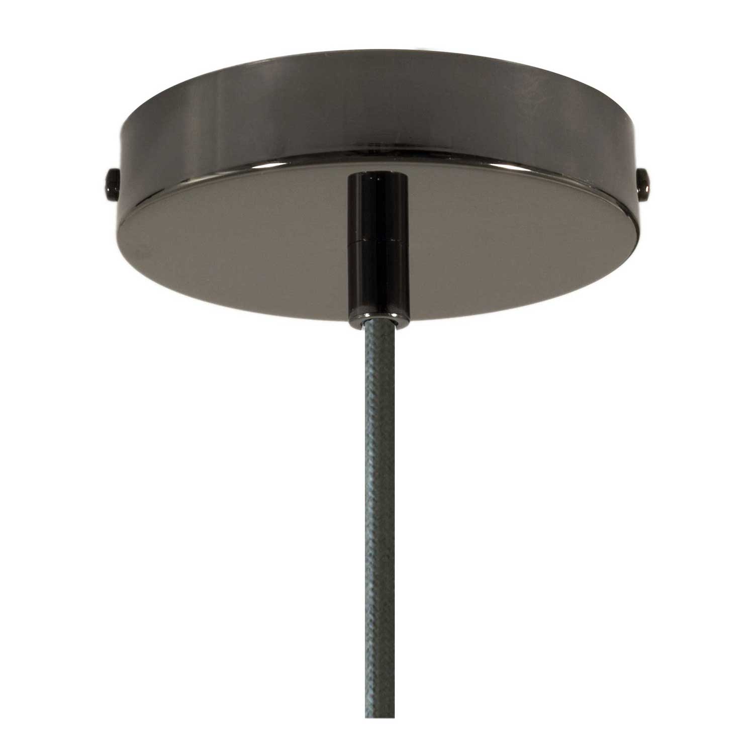 Lampada a sospensione completa di cavo tessile, paralume Bottiglia in ceramica e finiture in metallo - Effetto cemento