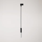 Lampada a sospensione con portalampada E14 P-Light per binari - Nero