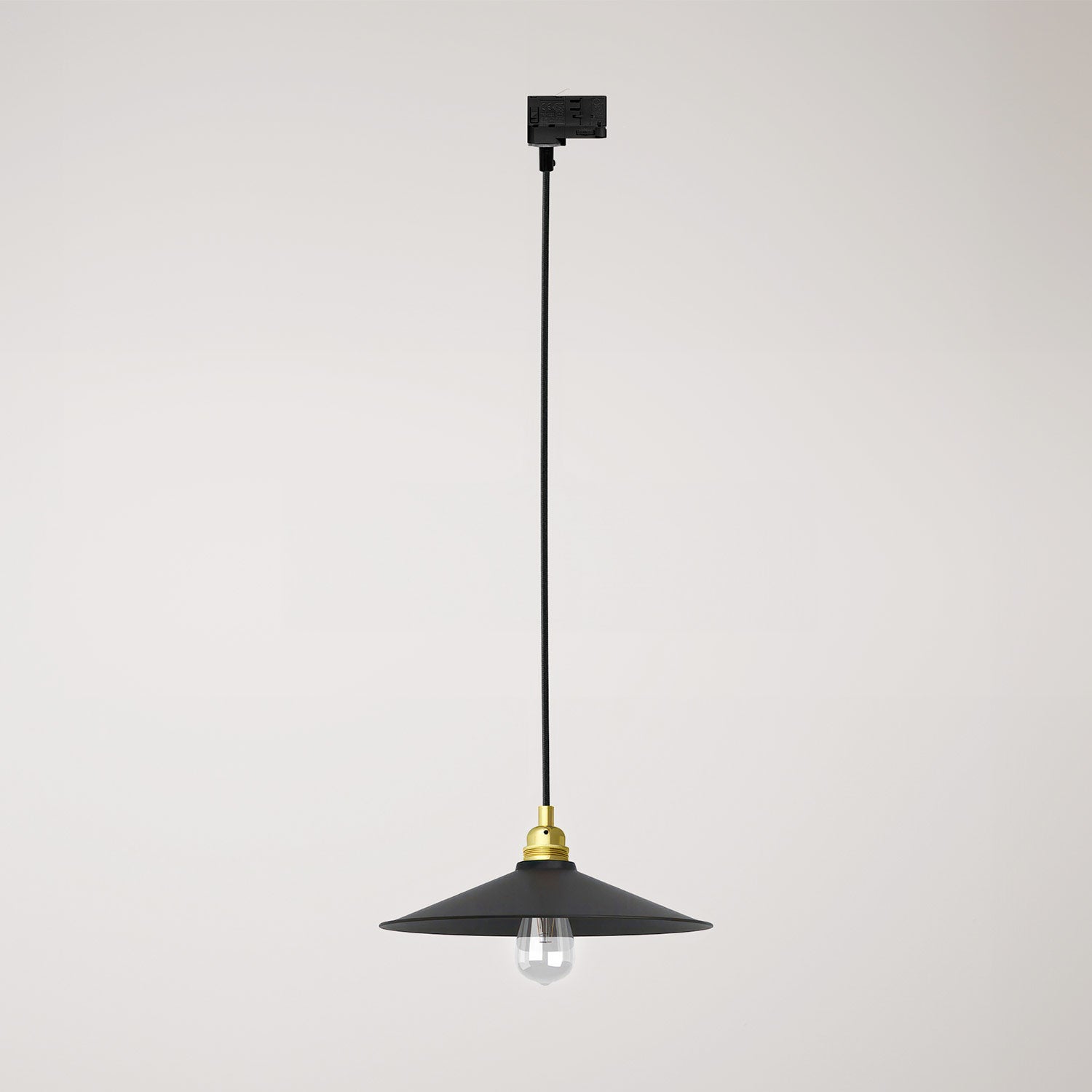 Lampada a sospensione con paralume Swing per binari - Ottone