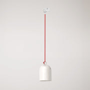 Sospensione per binario con paralume mini Campana in ceramica - Bianco lucido
