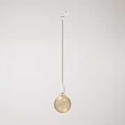 Lampada a sospensione classica per binari con finiture in porcellana - Bianco