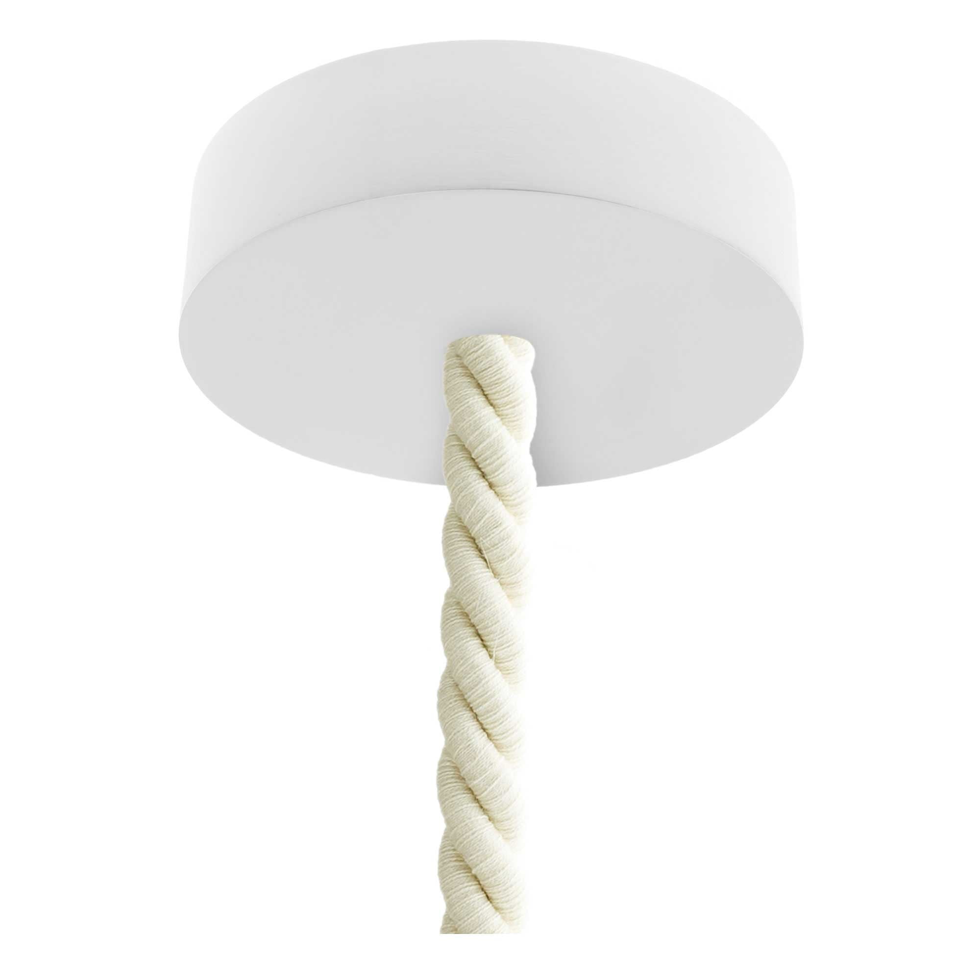 Lampada a sospensione completa di cordone nautico 2XL 24 mm con finiture in legno verniciato - Bianco