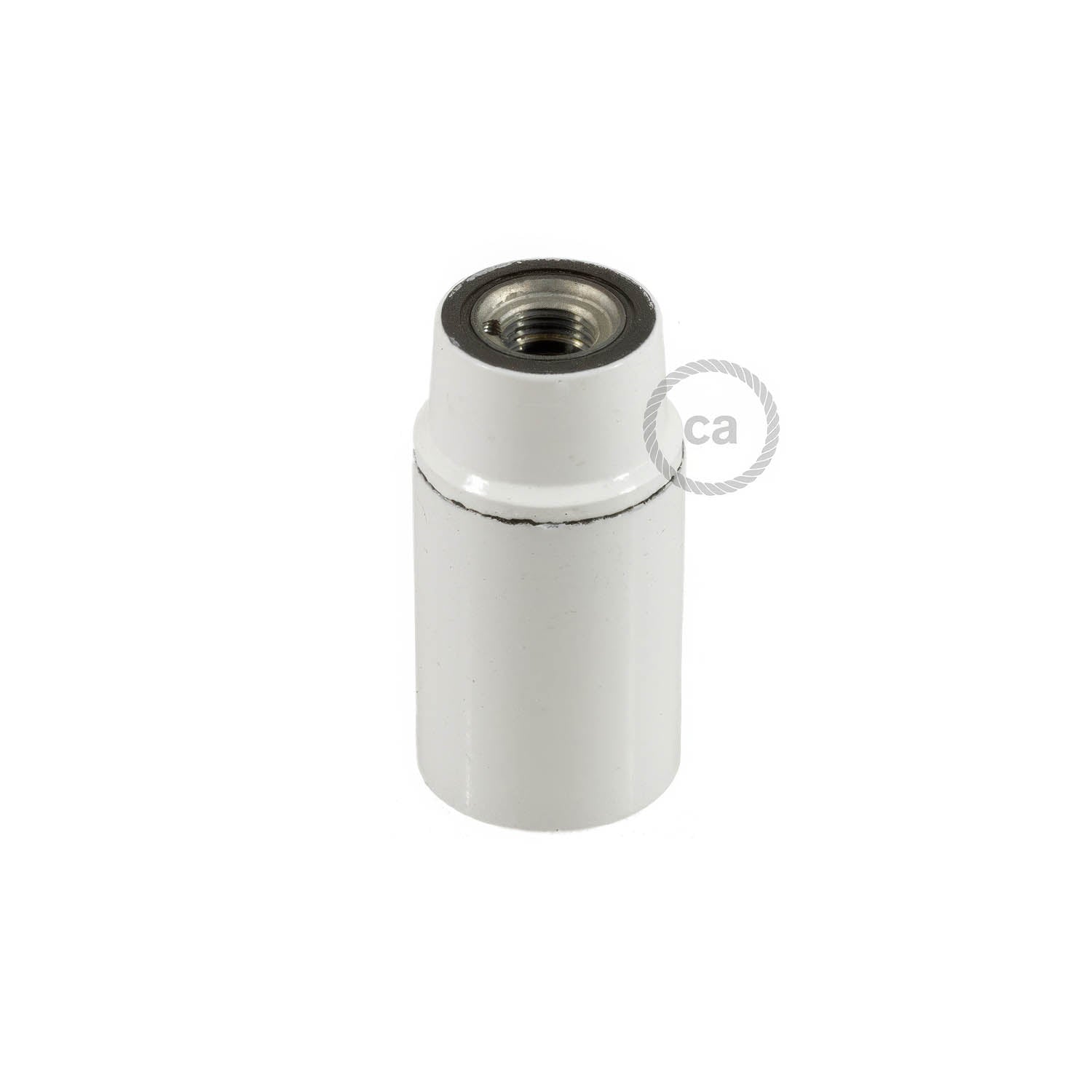 Kit portalampada E14 in bakelite - Bianco