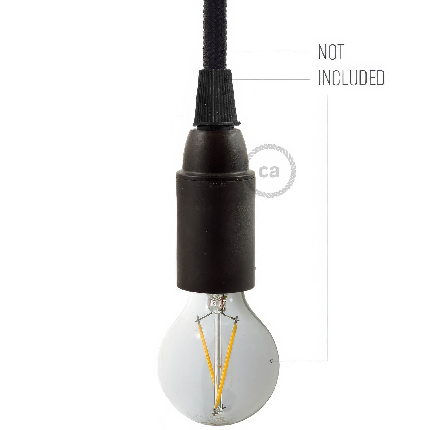 Kit portalampada E14 in termoplastica - Nero