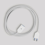 Prolunga elettrica con cavo tessile bianco lucido 2P 10A Made in Italy Bianco