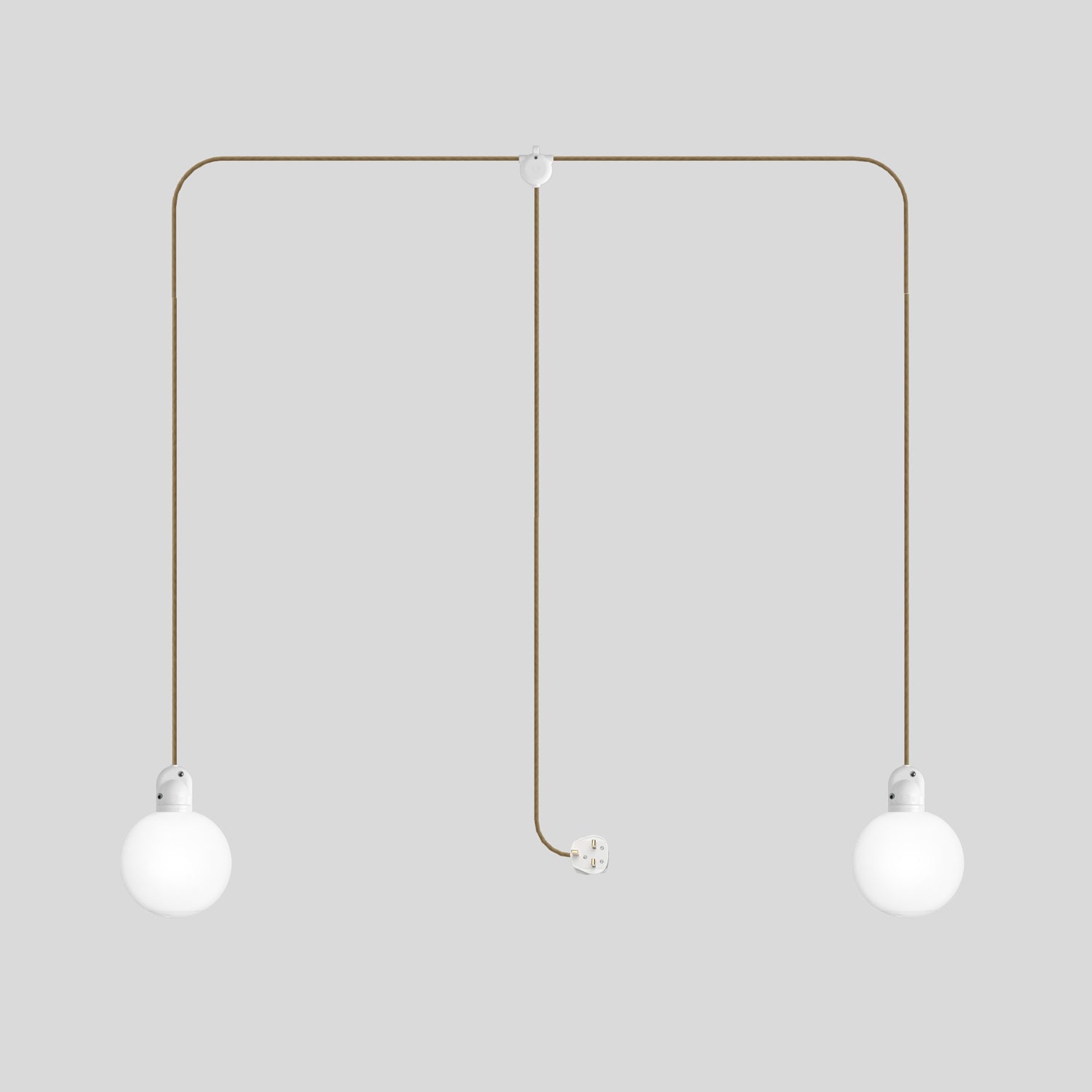 Lampada da esterno Modulair IP65 a 2 cadute con spina UK, paralumi infrangibili Unbreak-a-Ball e cavo SN06