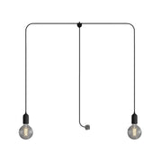 T-Snake Modulair Lampada da esterno IP65 portatile a 2 luci con spina UK - Nero