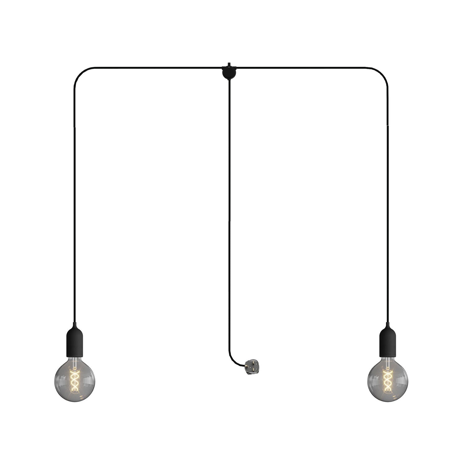 T-Snake Modulair Lampada da esterno IP65 portatile a 2 luci con spina UK - Nero