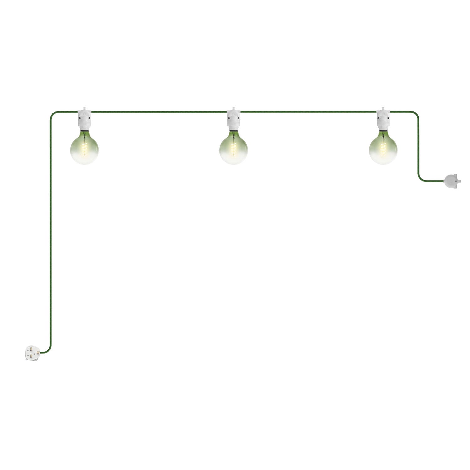 Catenaria Modulair da esterno IP65 portatile con 3 luci e spina UK - Bianco