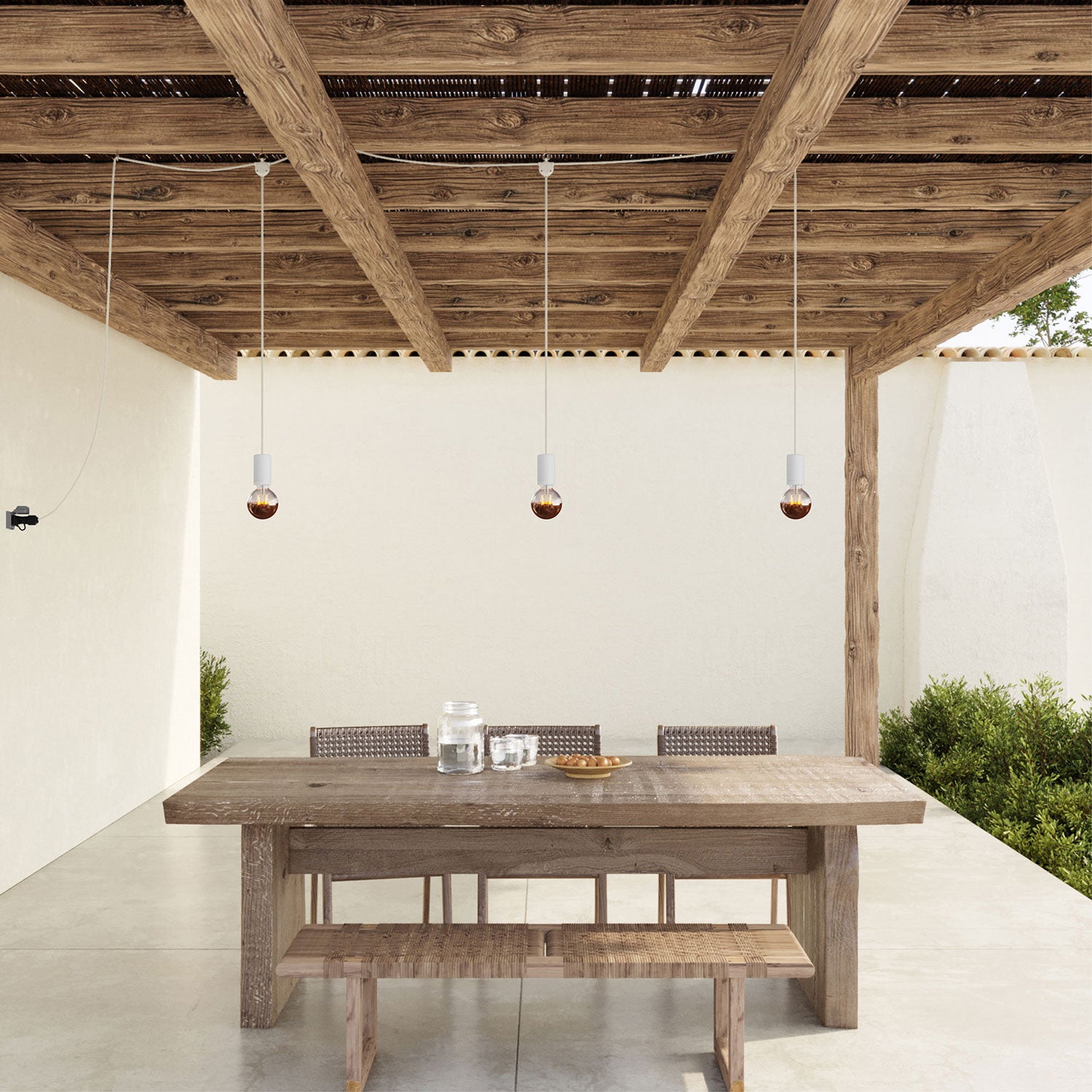 E-Snake Modulair Lampada da esterno IP65 portatile a 3 luci - Bianco