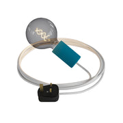 Snake Modulair Elegant, lampada portatile per esterni, 5 m cavo tessile, portalampada IP65 e spina UK - Petrolio