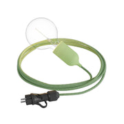 Snake Modulair Pastel, lampada portatile per esterni, 5 m cavo tessile, portalampada IP65 e spina - Verde prato