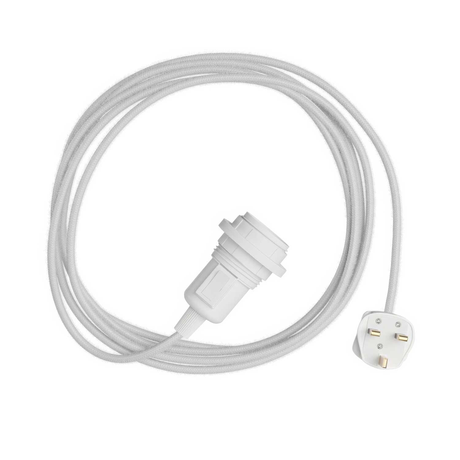 Snake per paralume - Lampada plug-in con cavo in tessuto colorato RC01 e spina UK