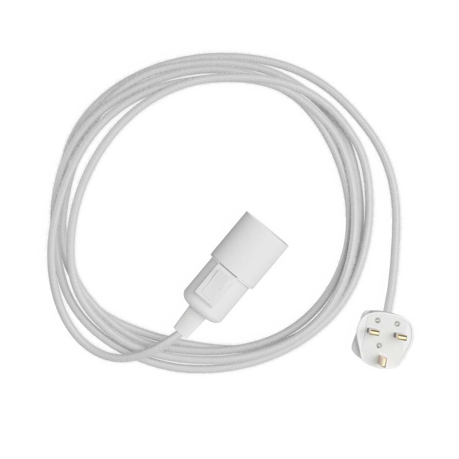 Snake - Lampada plug-in con cavo in tessuto colorato RC01 e spina UK