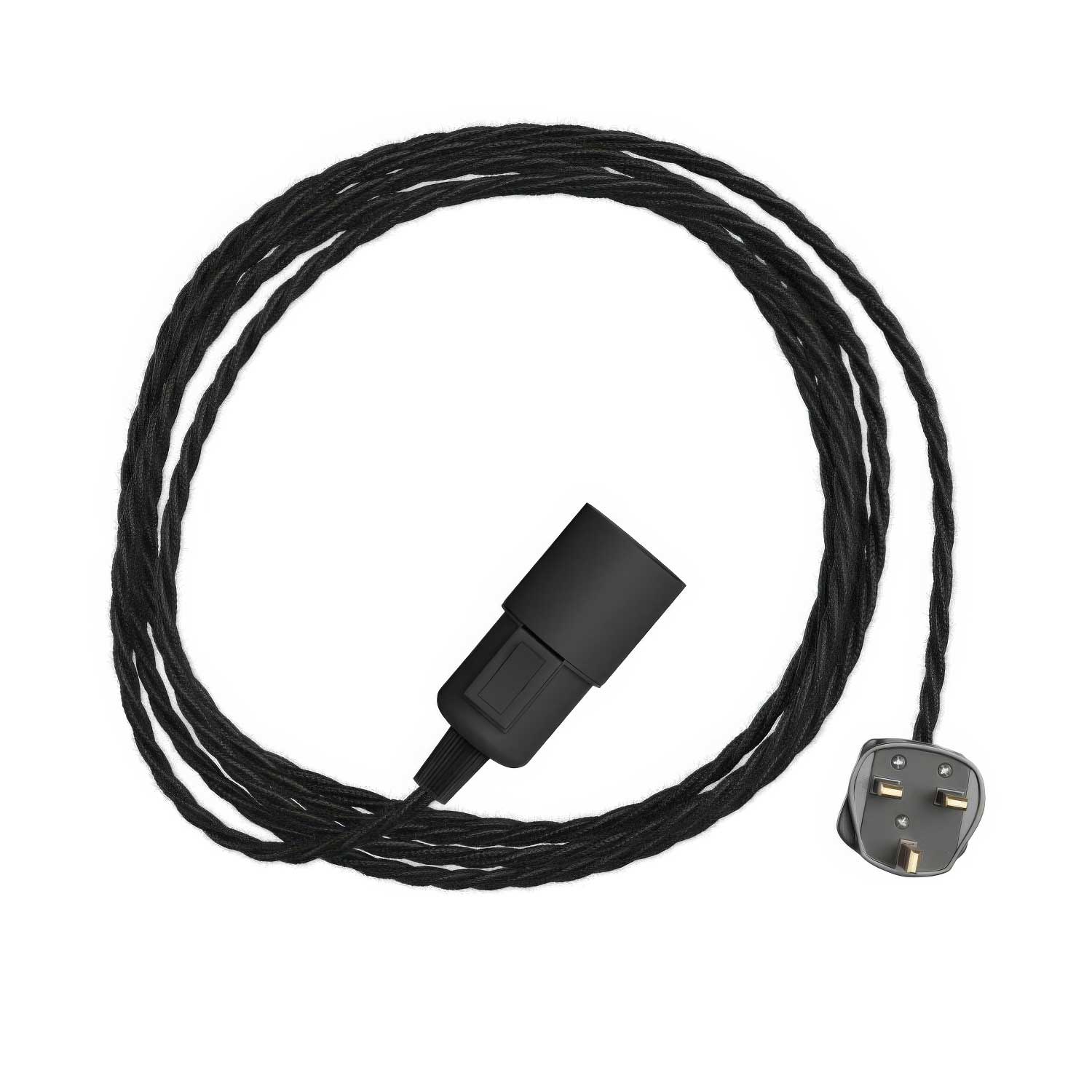 Snake Twisted - Lampada plug-in con cavo trecciato in tessuto TC04 e spina UK