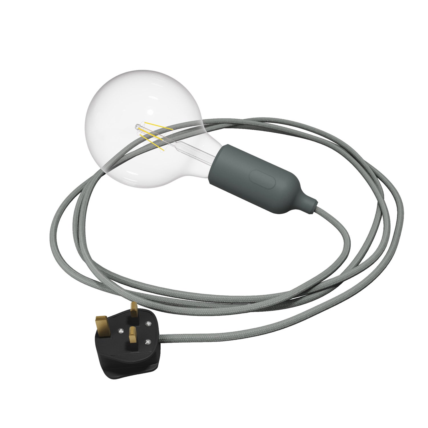 Snake Lampada in silicone con interruttore e spina UK - Grigio