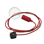 Snake Lampada in silicone con interruttore e spina UK - Rosso
