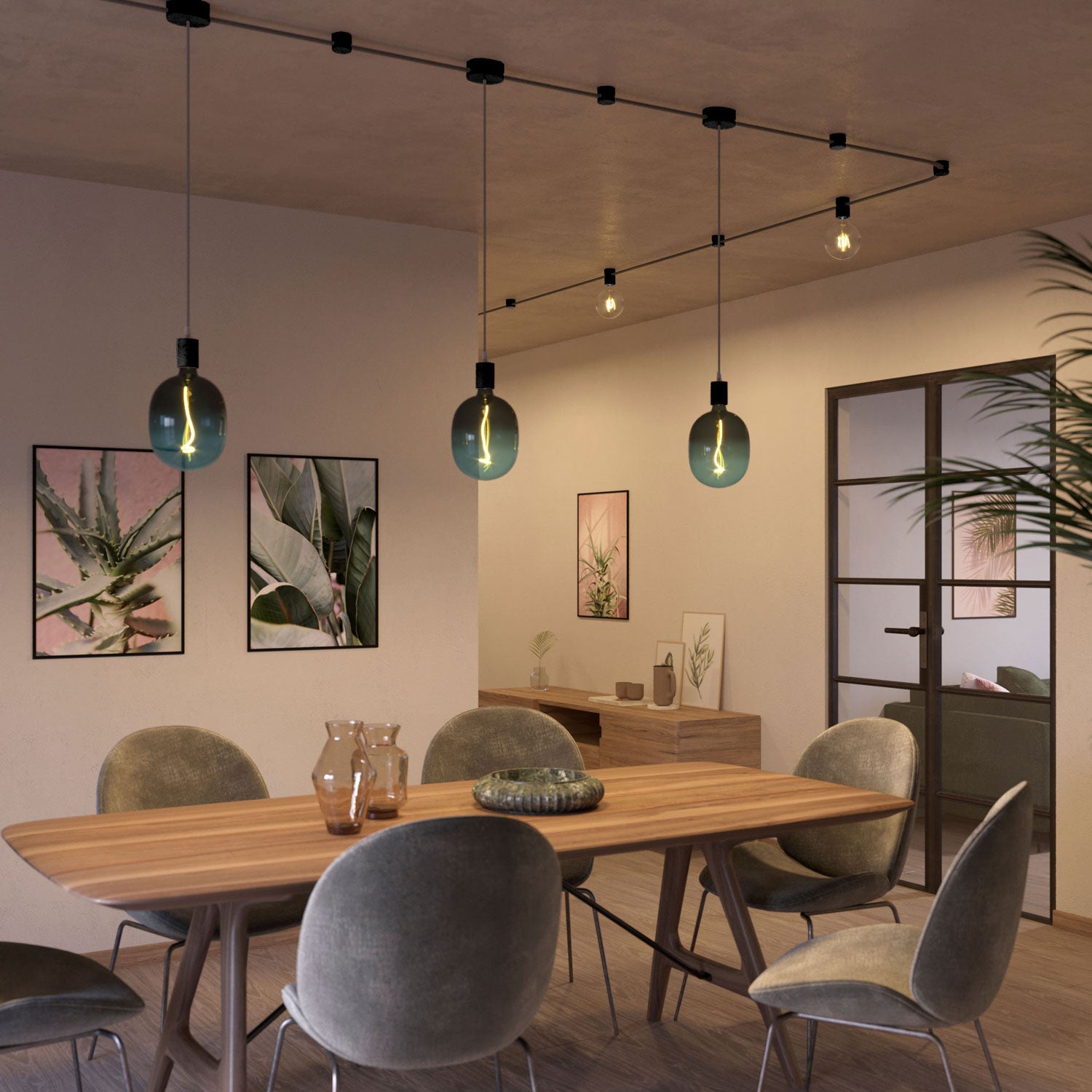 Rosone ovale in legno con un foro centrale e 2 fori laterali per cavo per catenaria e sistema Filé. Made in Italy - Nero