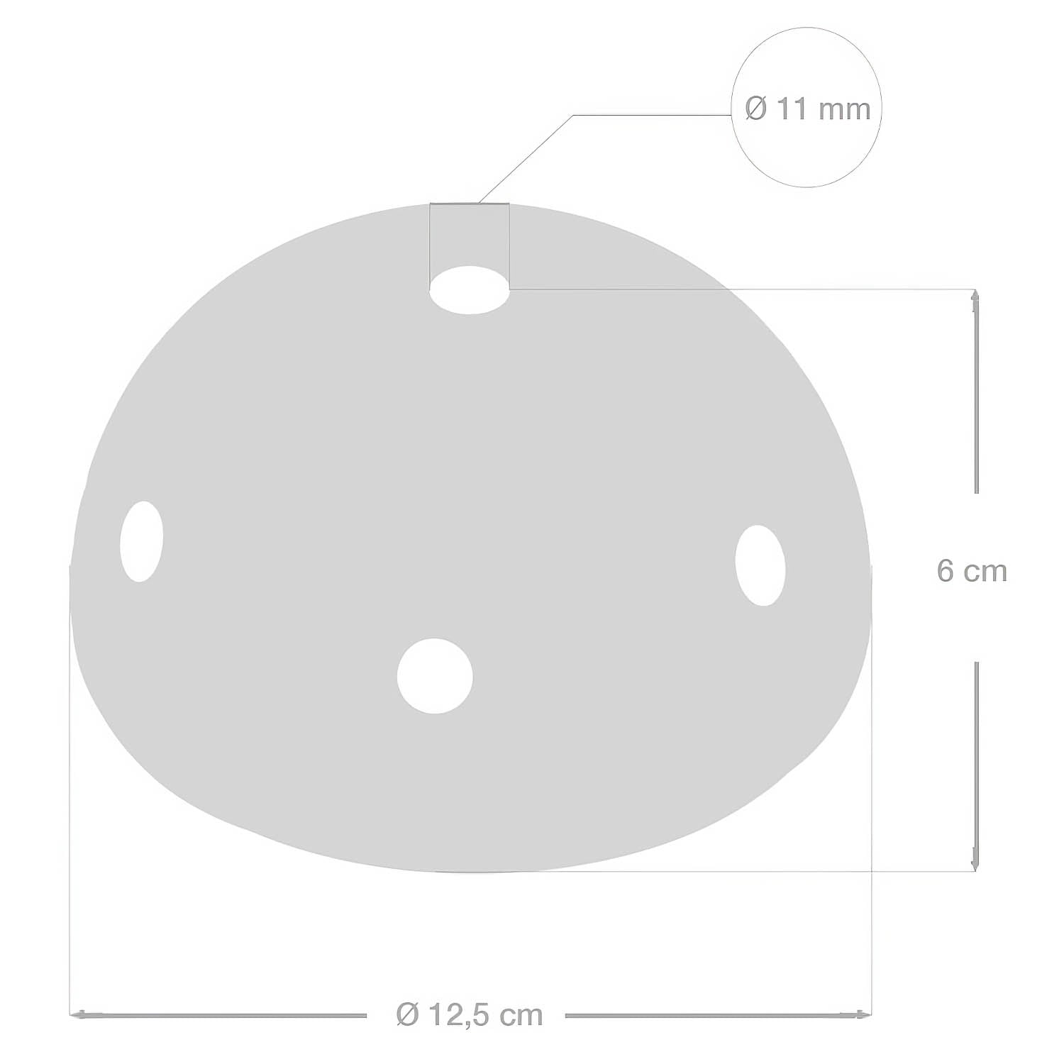 Kit rosone in ceramica a 6 fori - Grigio