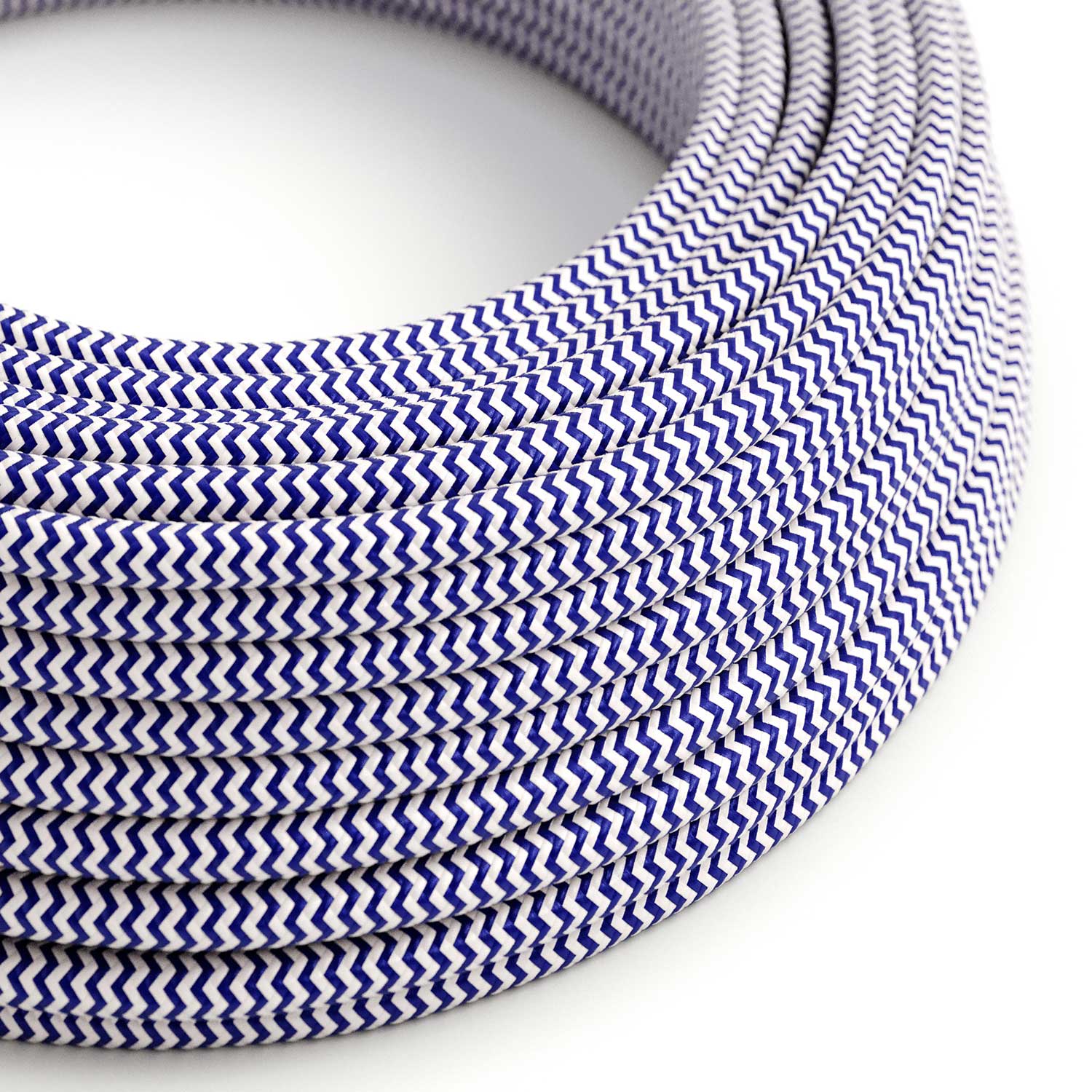 Cavo colorato per illuminazione Classic Blue e Bianco Ottico ZigZag - L'Originale Creative Cables, per lampade fai da te - RZ12