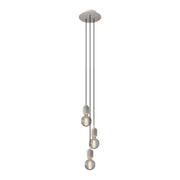 Lampada a sospensione a 3 cadute con Rose-One rotondo 200 mm con finiture in cemento - Cemento chiaro