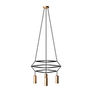 Lampadario 3 Cage a 4 cadute Tub-E14 - Bronzo satinato