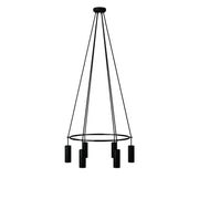 Lampadario Cage a 6 cadute Tub-E14 - Nero