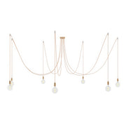 Spider - Lampada a sospensione multipla a 7 cadute con finiture in metallo - Rame