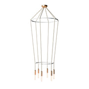 Lampadario 2 Cage a 6 cadute P-Light - Bronzo satinato
