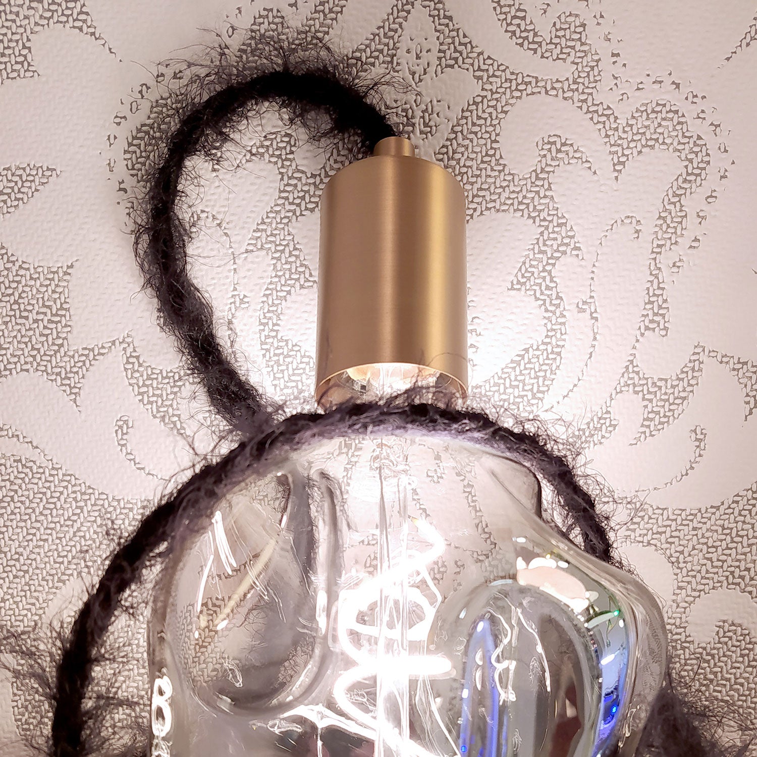 Cavo elettrico in tessuto Nero Carbone Marlene - L'Originale Creative Cables, ideale per lampadari creativi - TP04