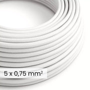 Cavo elettrico tessile DALI 5x0.75 mm² bianco ottico - Filo rivestito in tessuto per lampade e impianti RM01