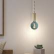 Viseče svetilo z XL vrvjo in lesenimi elementi - Izdelano v Italiji