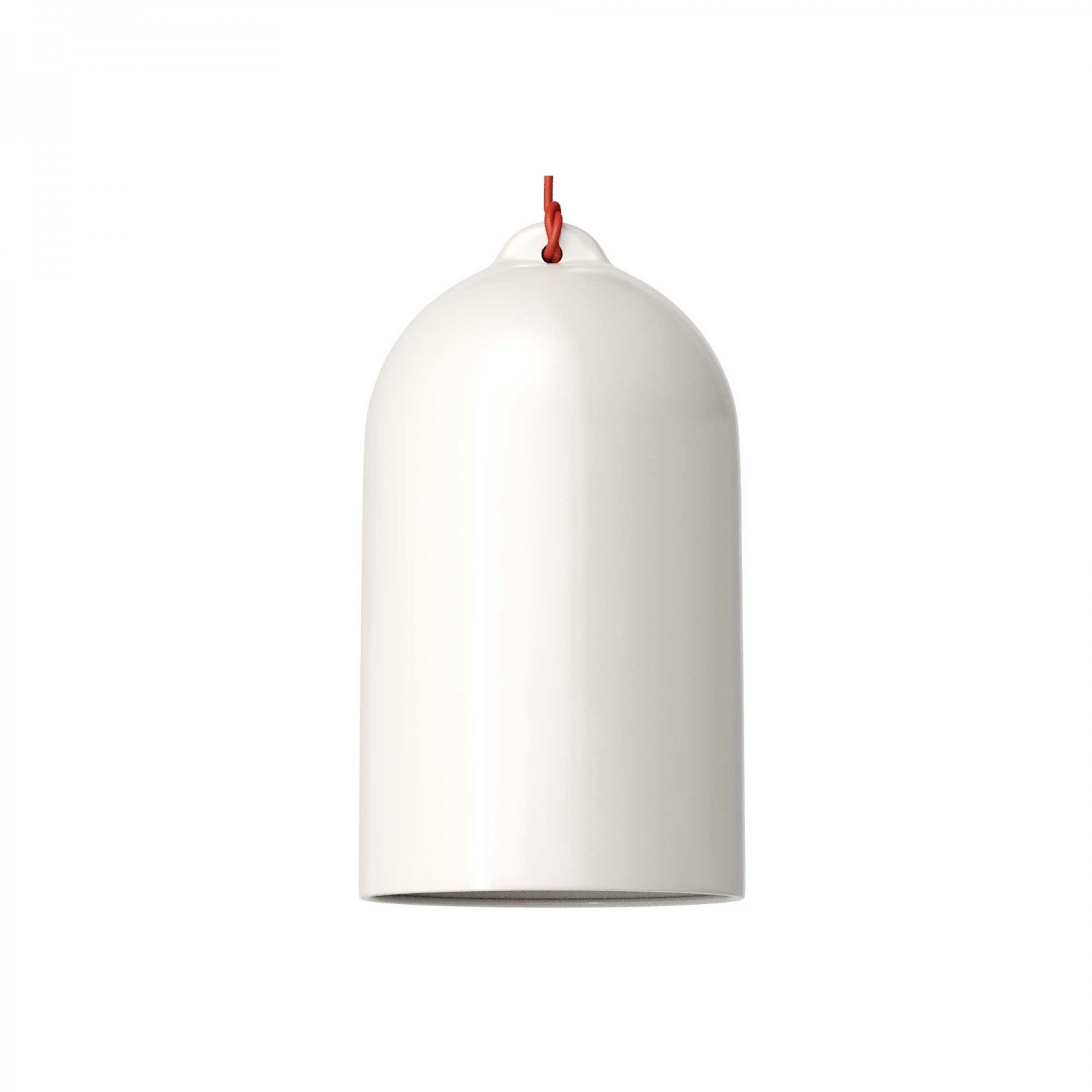 Viseče svetilo s tekstilnim kablom in keramičnim senčilom Zvonec XL- Izdelano v Italiji