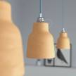 Viseče svetilo s tekstilnim kablom in keramičnim senčilom v obliki vaze - Izdelano v Italiji