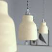 Viseče svetilo s tekstilnim kablom in keramičnim senčilom v obliki vaze - Izdelano v Italiji