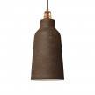 Viseče svetilo s tekstilnim kablom in keramičnim senčilom v obliki stekelnice - Izdelano v Italiji