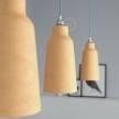 Viseče svetilo s tekstilnim kablom in keramičnim senčilom v obliki stekelnice - Izdelano v Italiji