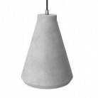 Viseče svetilo s tekstilnim kablom in cementnim senčilom Funnel - Izdelano v Italiji