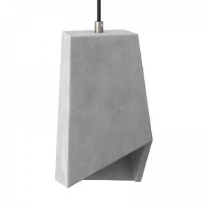 Viseče svetilo s tekstilnim kablom in cementnim senčilom Prisma - Izdelano v Italiji